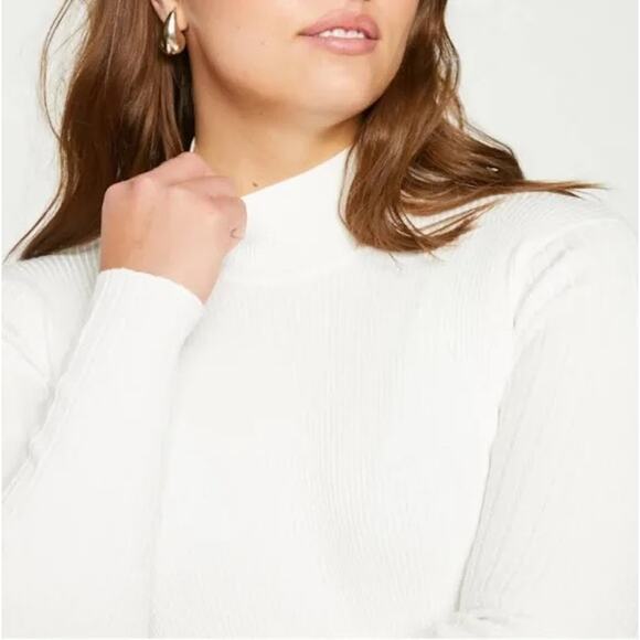 Universal Standard Mockneck Ribbed Sweater in Ivory / Cream Size XS (10-12) BNWT - Picture 2 of 7